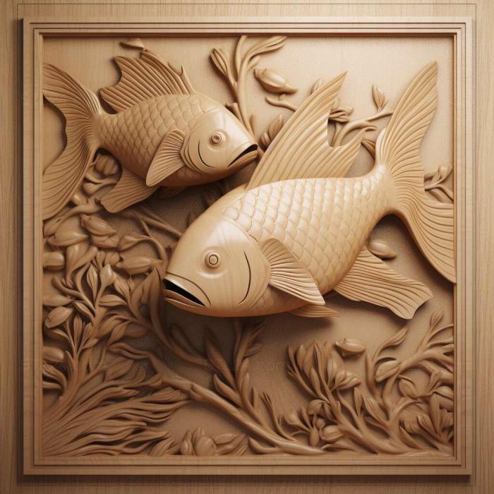 Природа и животные (Рыба Тетры 4, NATURE_6300) 3D модель для ЧПУ станка